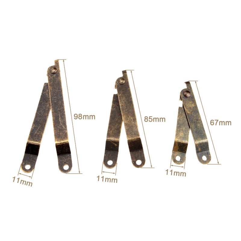 Dophee 2Pcs Antique Bronze Rotatable Folding Lid Support Stay Hinges for Home Furniture Cabinet Wooden Boxes Cases Display - 5.71"x 3.31"x 0.43 - Image 2